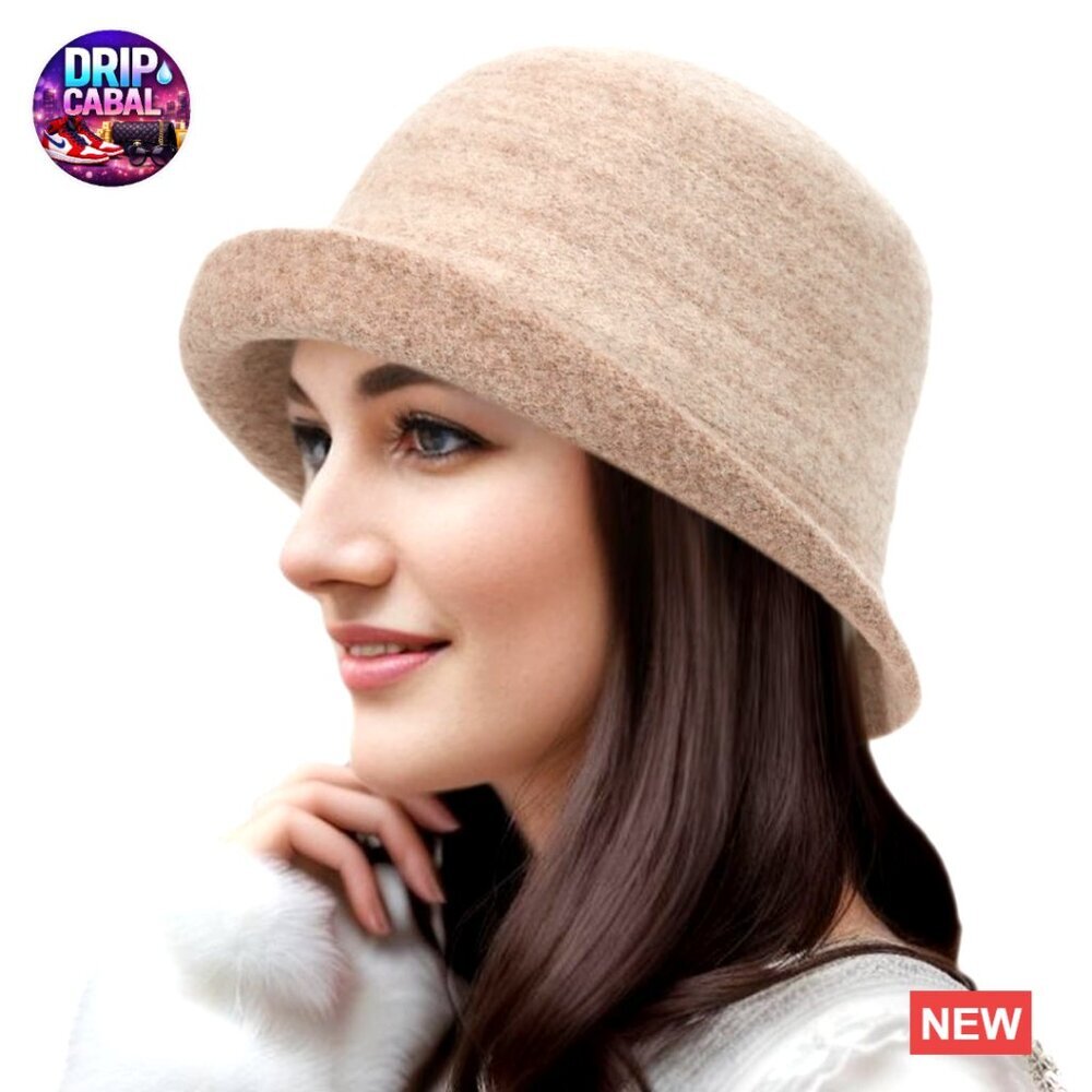 Wool Bucket Hat Packable Vintage Cloche Winter Fashion Cap